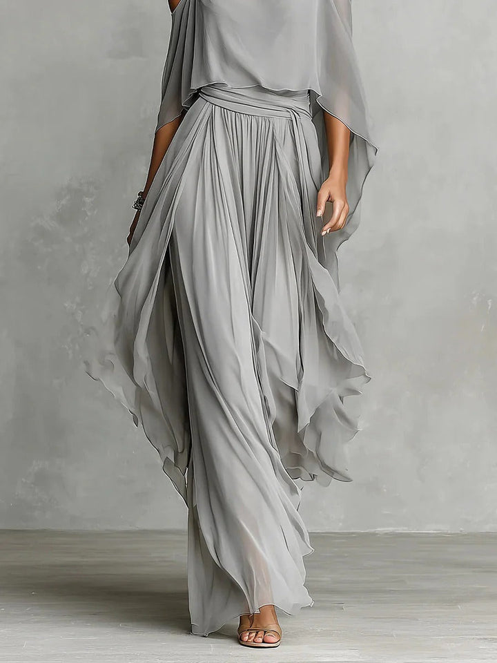 Kevara – schulterfreies Chiffon-Set