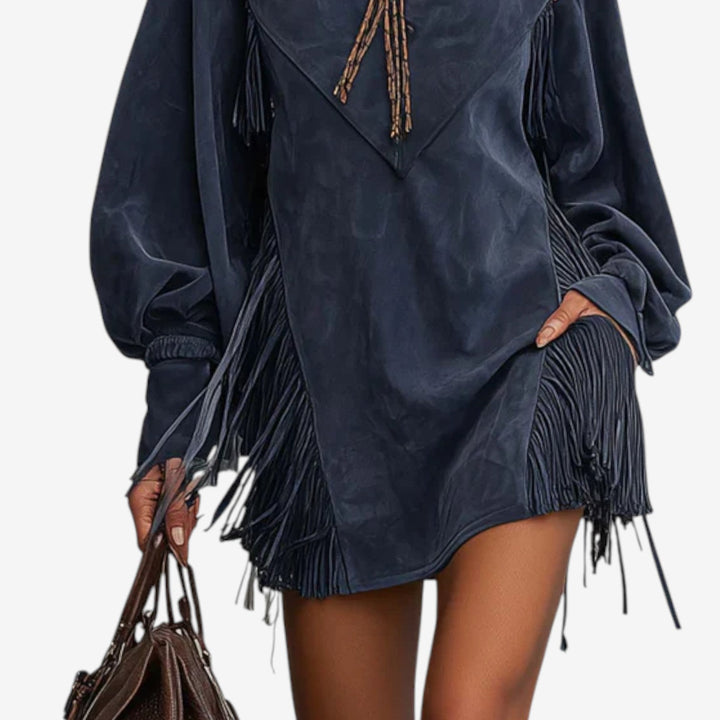 Nivora – drapiertes gewebtes Minikleid