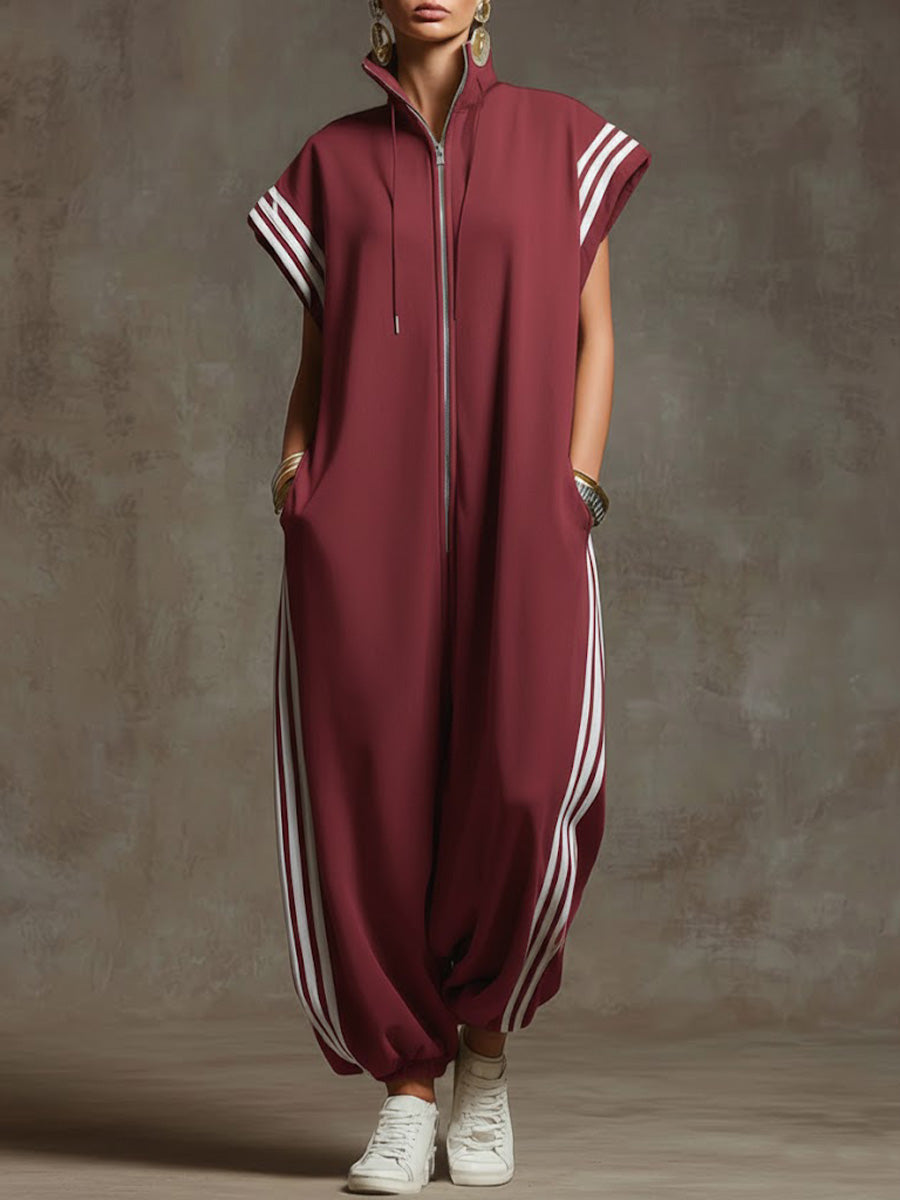 Noreli – Jumpsuit mit Reißverschluss und hohem Kragen