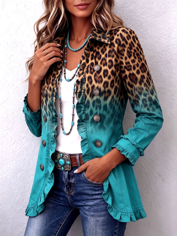 Nivaya – Leopardenprint- und Ombré-Effekt-Blazerjacke
