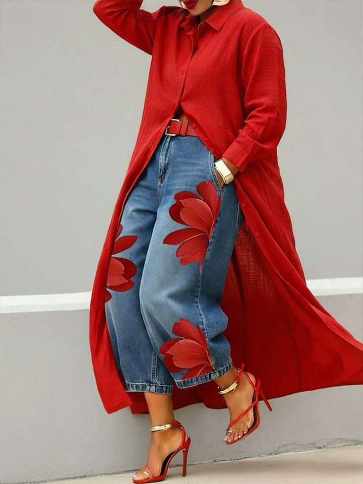Nivara – florales Denim-Set