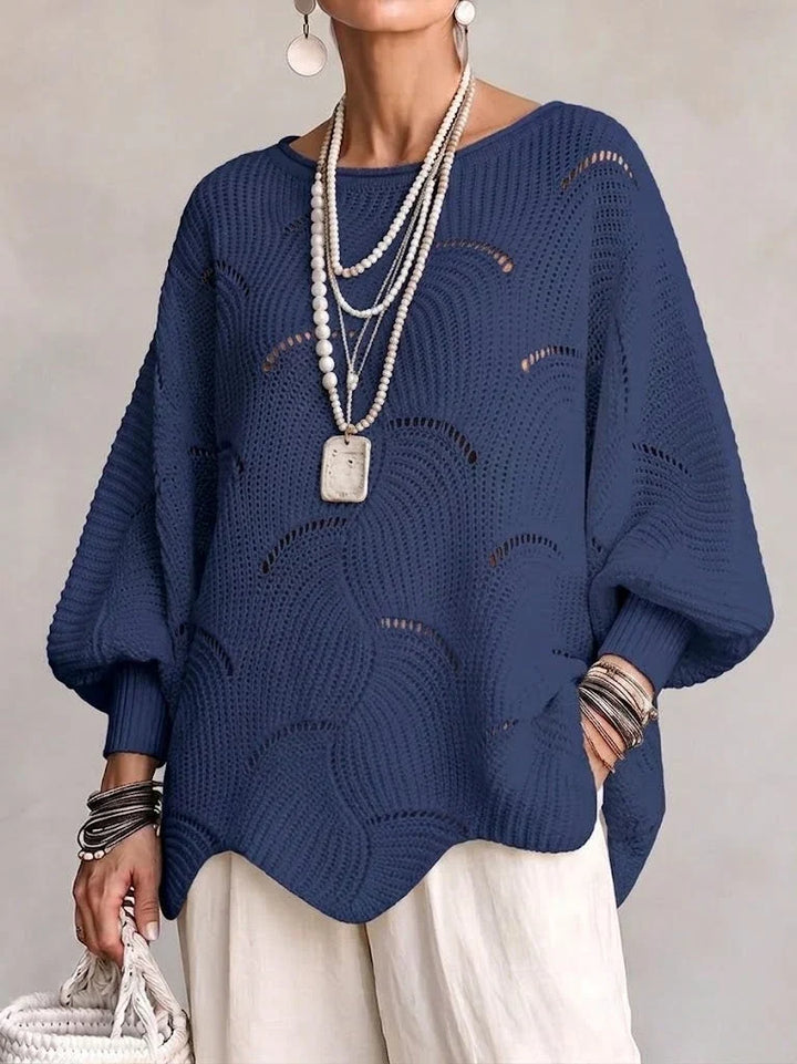 Velira – wellenförmiger, offen gestrickter Pullover