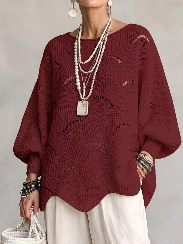 Velira – wellenförmiger, offen gestrickter Pullover