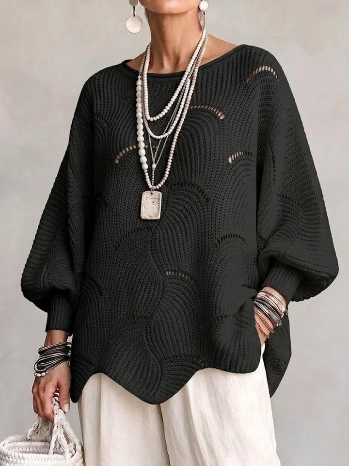 Velira – wellenförmiger, offen gestrickter Pullover