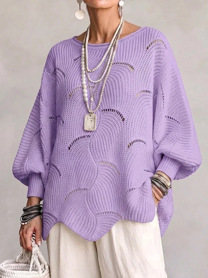 Velira – wellenförmiger, offen gestrickter Pullover