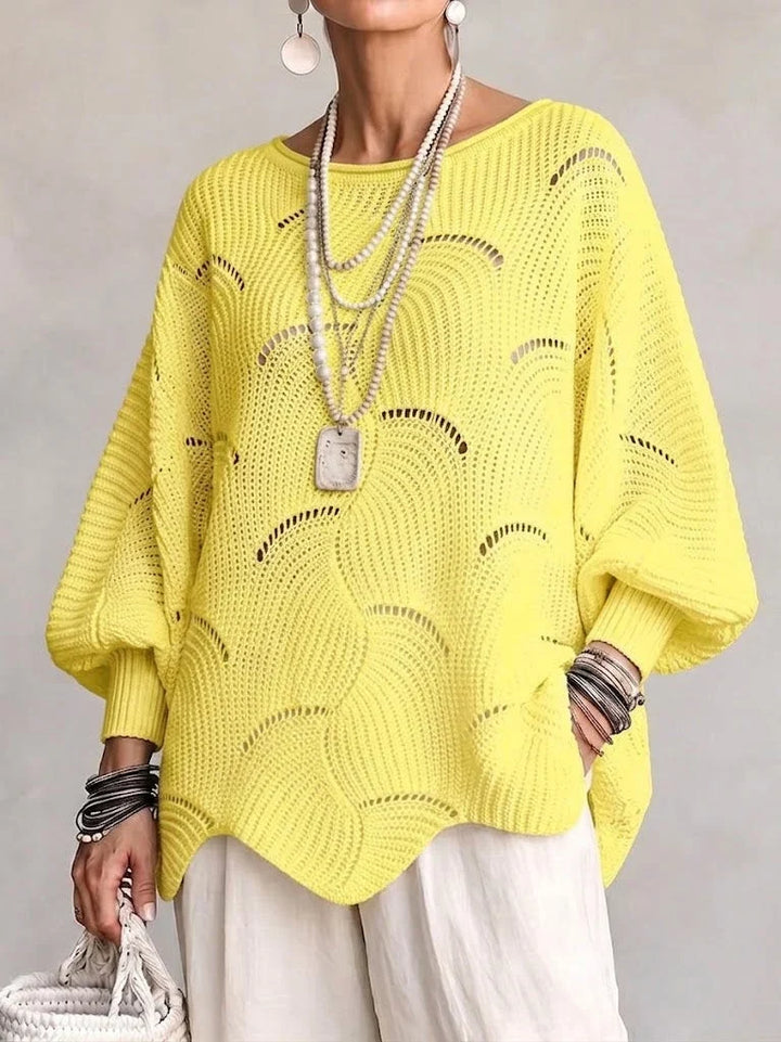 Velira – wellenförmiger, offen gestrickter Pullover
