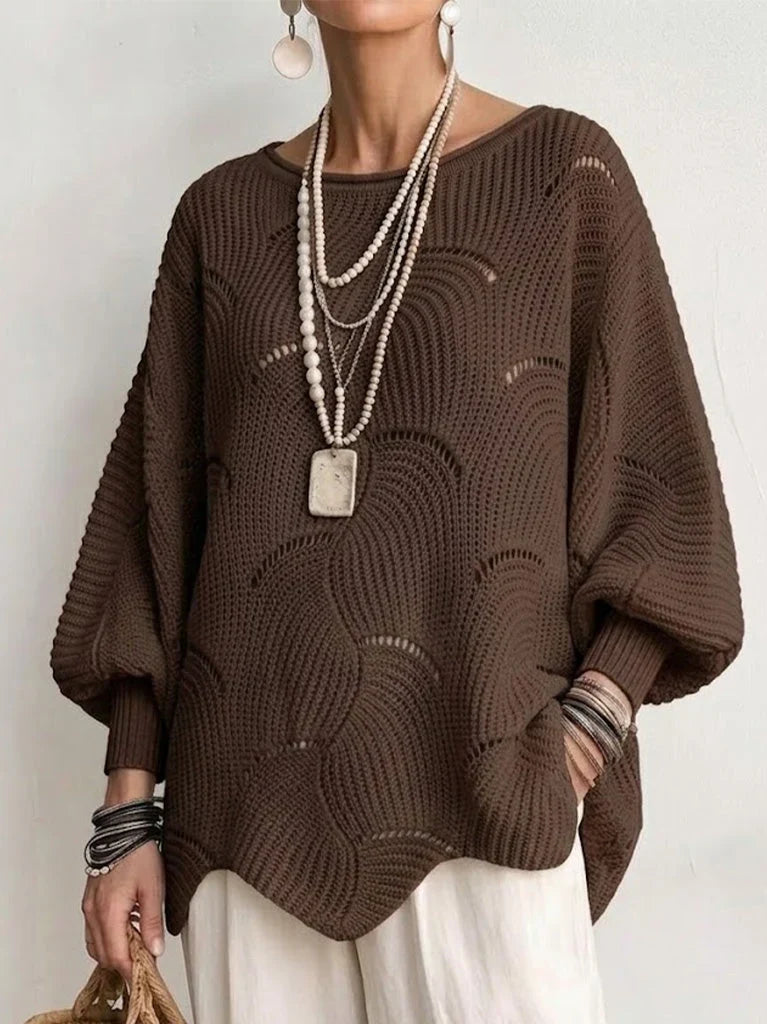 Velira – wellenförmiger, offen gestrickter Pullover