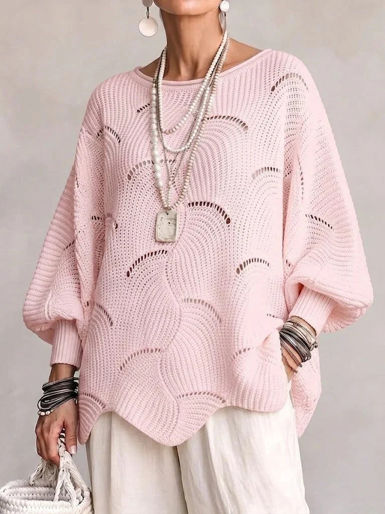 Velira – wellenförmiger, offen gestrickter Pullover