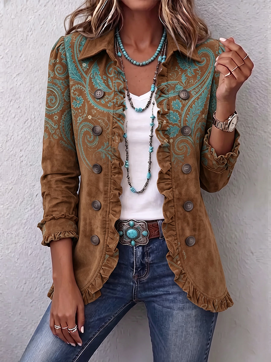 Nivora – Jacke mit Rüschensaum und Druck