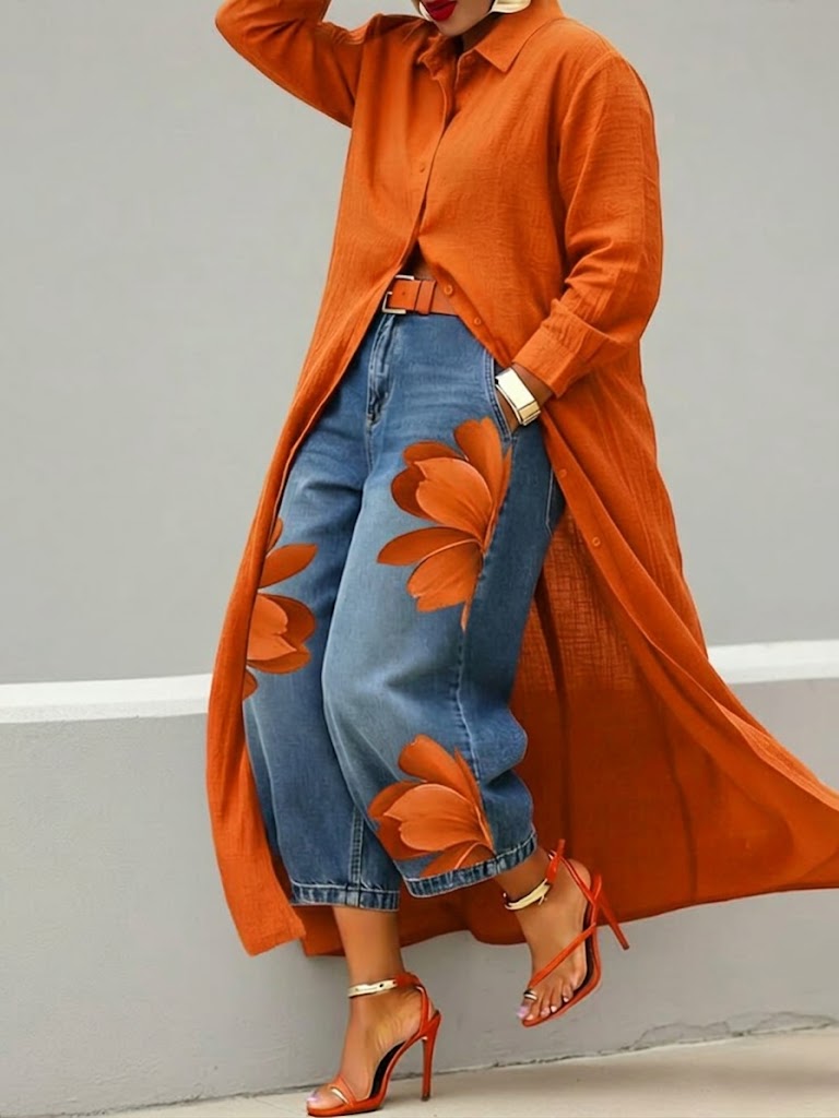 Nivara – florales Denim-Set