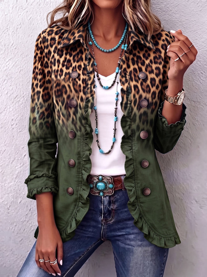 Nivaya – Leopardenprint- und Ombré-Effekt-Blazerjacke