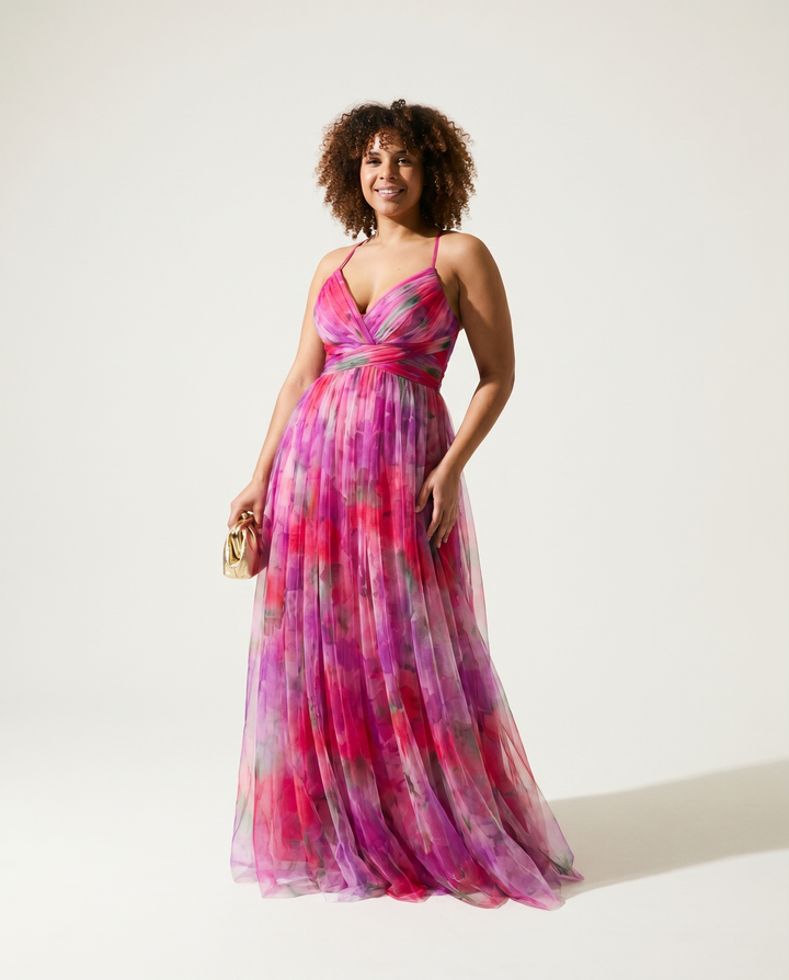 Empire-Taille Chiffon-Maxikleid