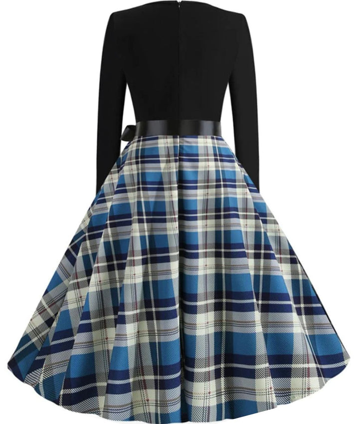Nivara – Kariertes Baumwollmix-Kleid