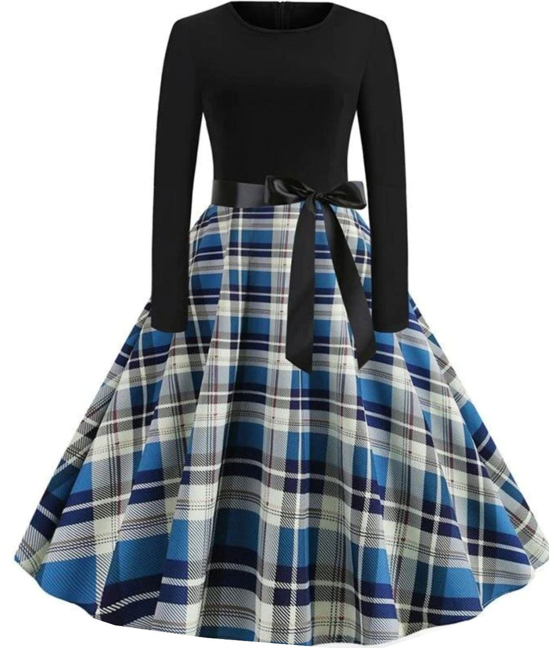 Nivara – Kariertes Baumwollmix-Kleid