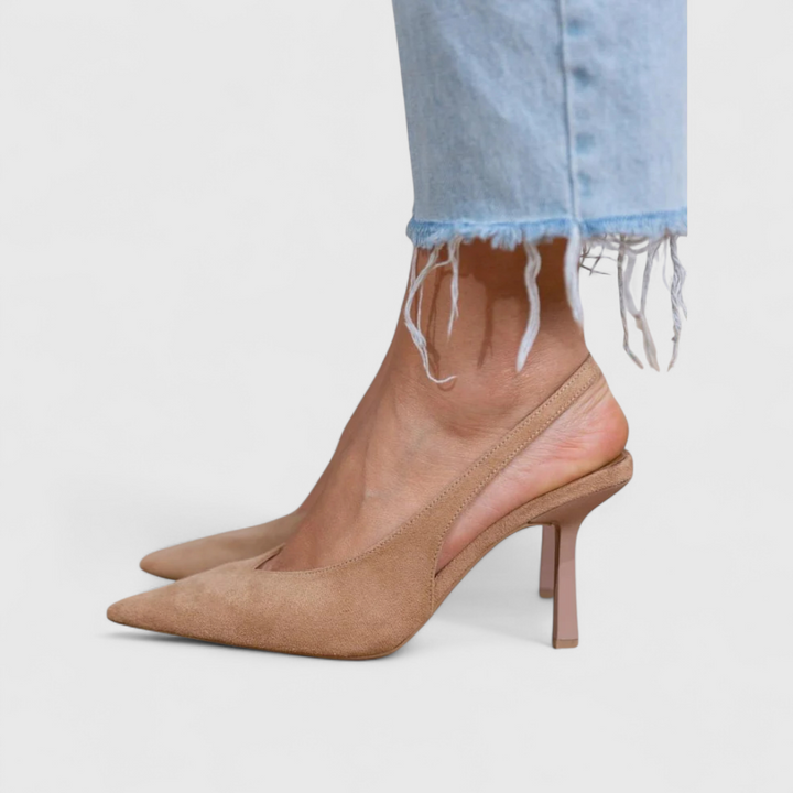 Kalira – Absatzschuhe mit Fersenriemen und Leopardenmuster