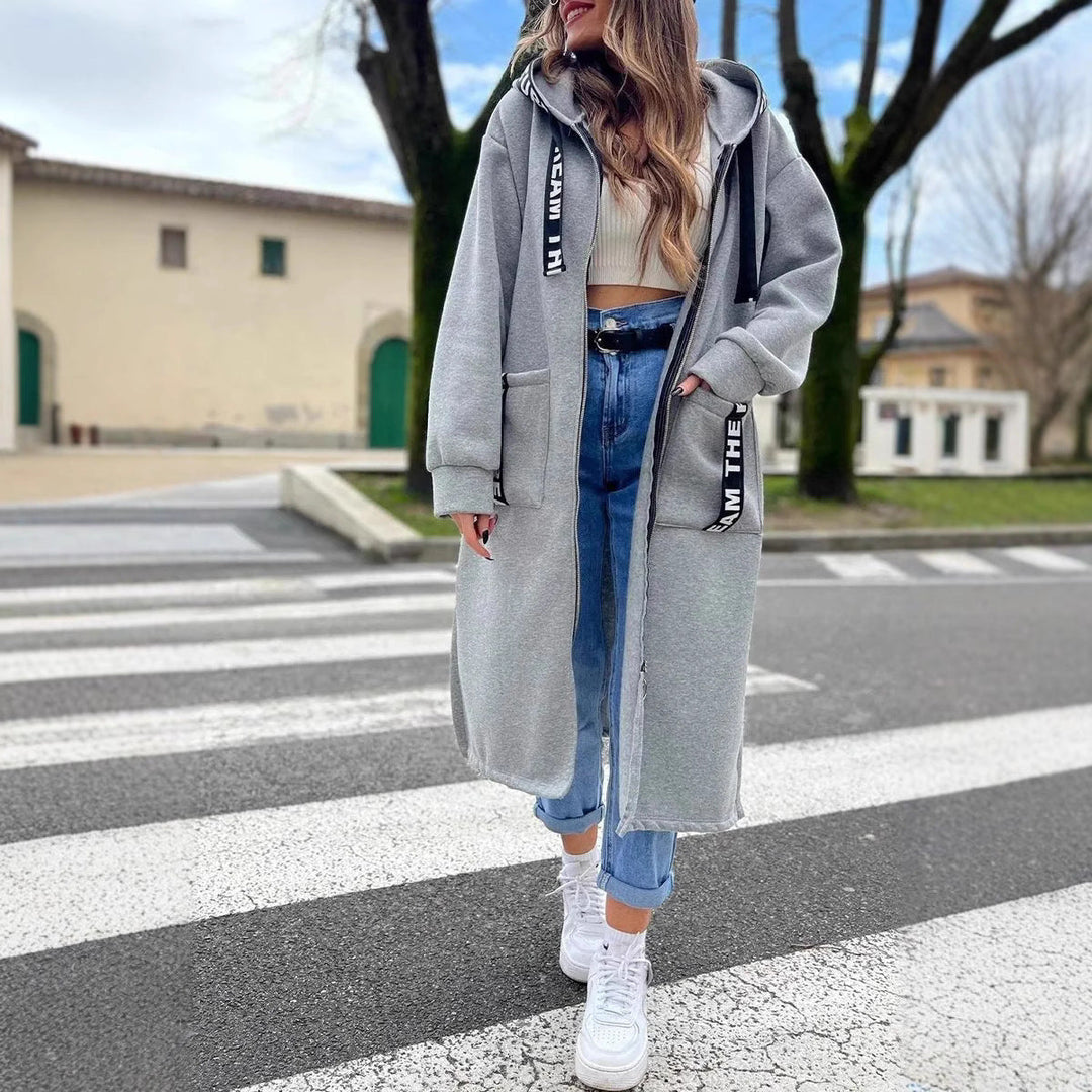 Rilena – Langjacke aus Stretch-Baumwolle mit Kapuze