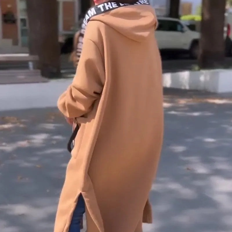 Rilena – Langjacke aus Stretch-Baumwolle mit Kapuze