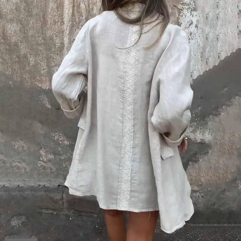 Ilyra – offener Leinen-Baumwollmix-Blazer