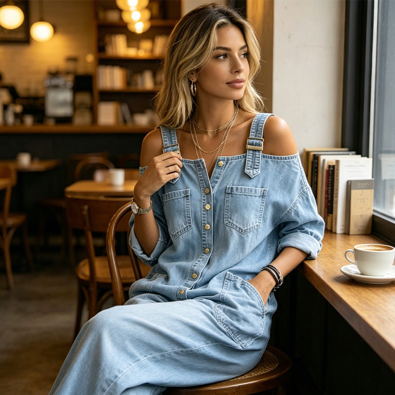Elyra – weit geschnittener, gewebter Jumpsuit