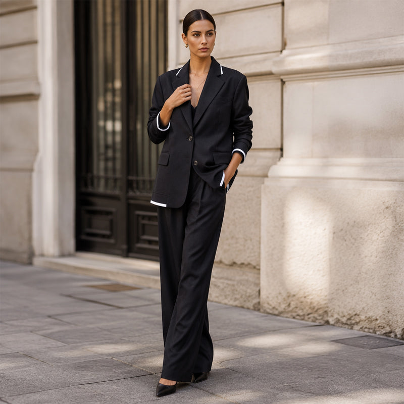 Reniva – Weit geschnittenes Blazer- und Hosen-Set
