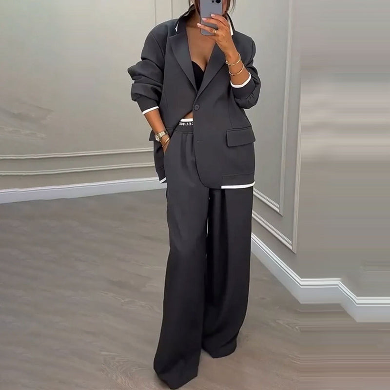 Reniva – Weit geschnittenes Blazer- und Hosen-Set