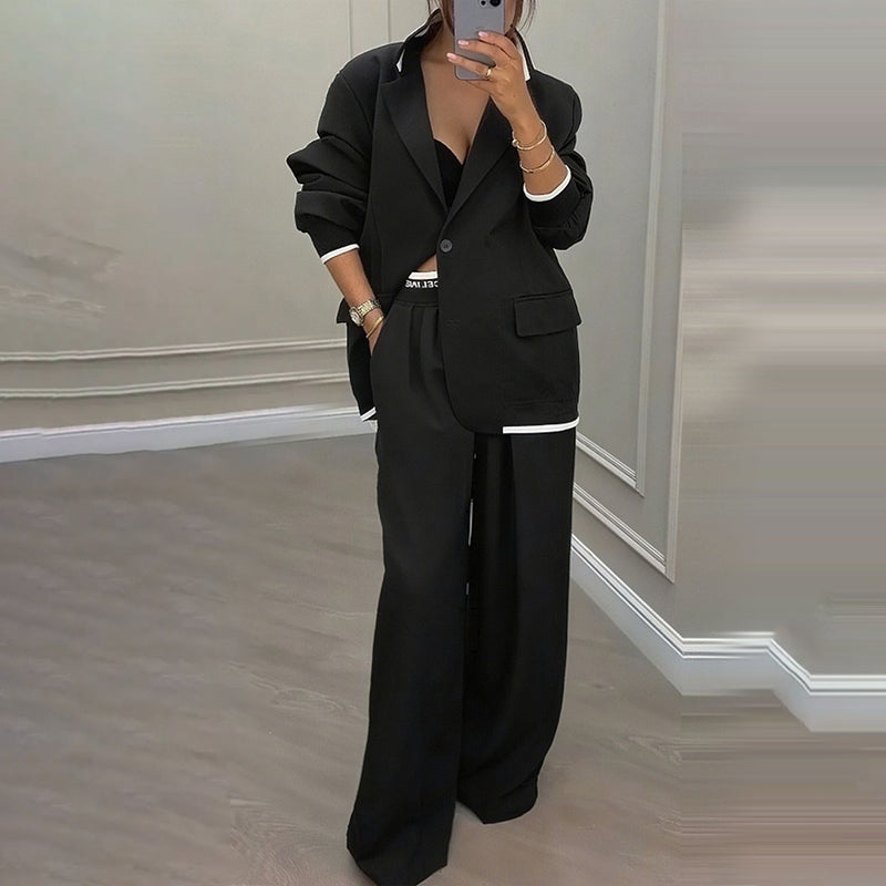 Reniva – Weit geschnittenes Blazer- und Hosen-Set