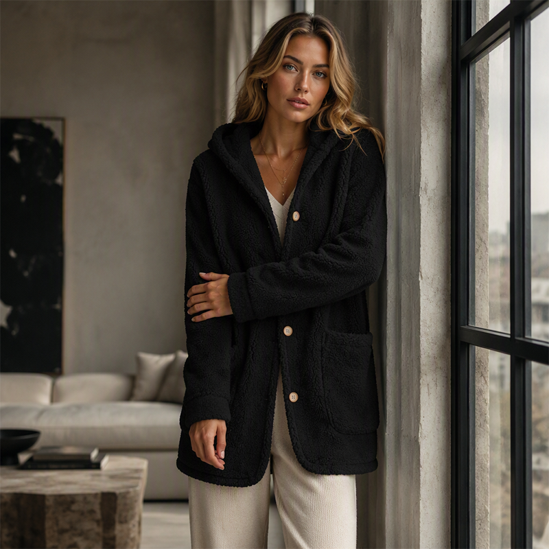 Vesara – Gewebte Jacke mit Kapuze