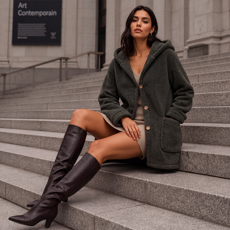 Vesara – Gewebte Jacke mit Kapuze