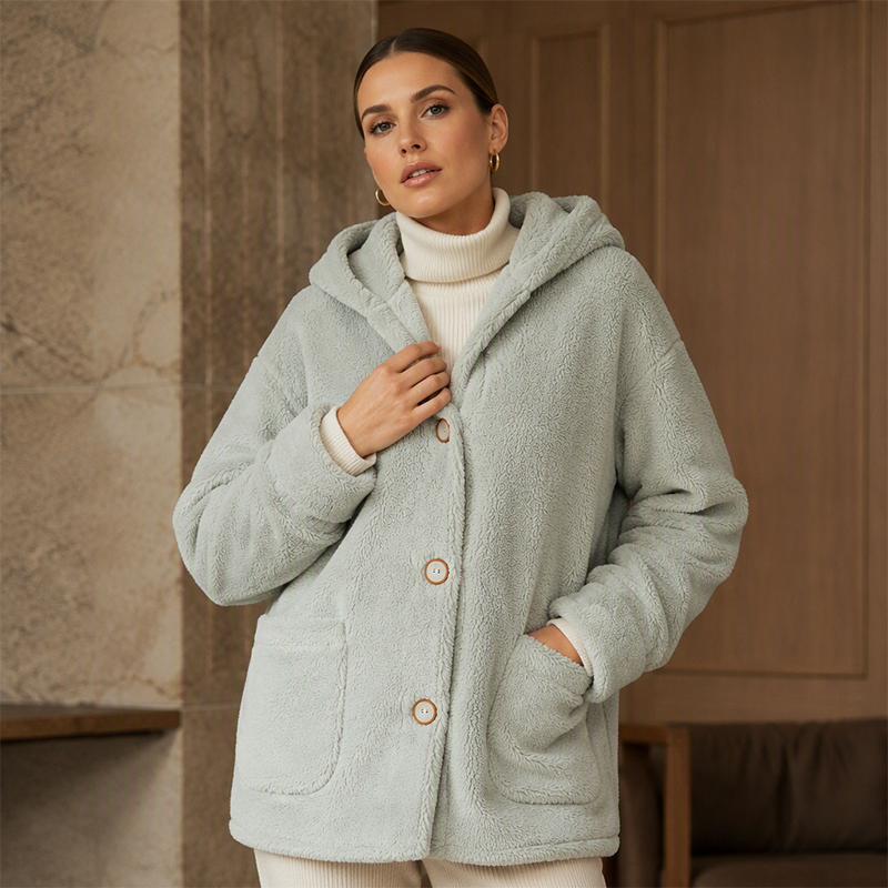 Vesara – Gewebte Jacke mit Kapuze