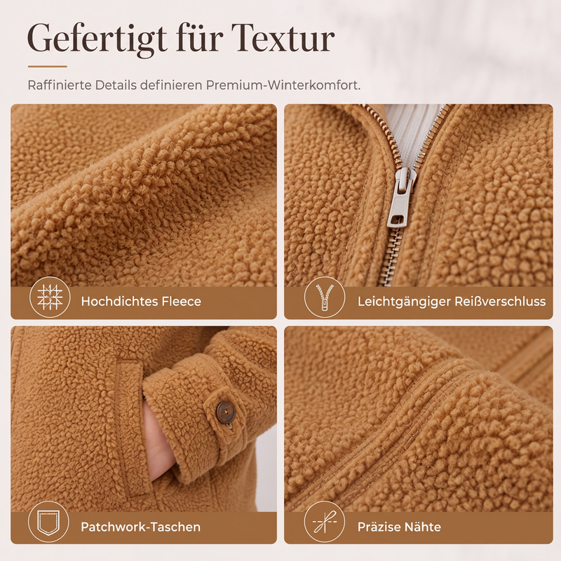Rylena – Stehkragen-Sherpa-Fleecejacke