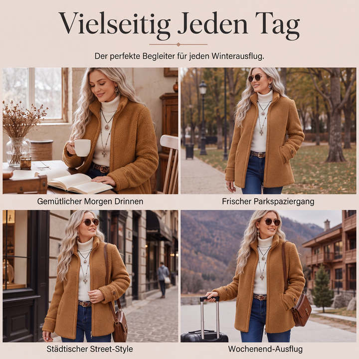 Rylena – Stehkragen-Sherpa-Fleecejacke