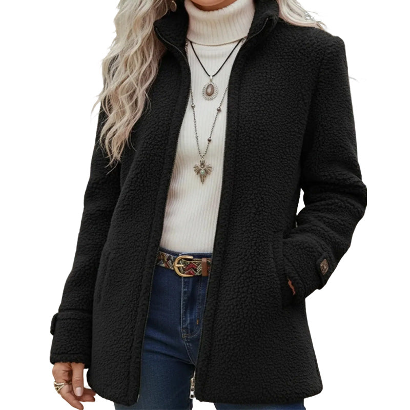 Rylena – Stehkragen-Sherpa-Fleecejacke