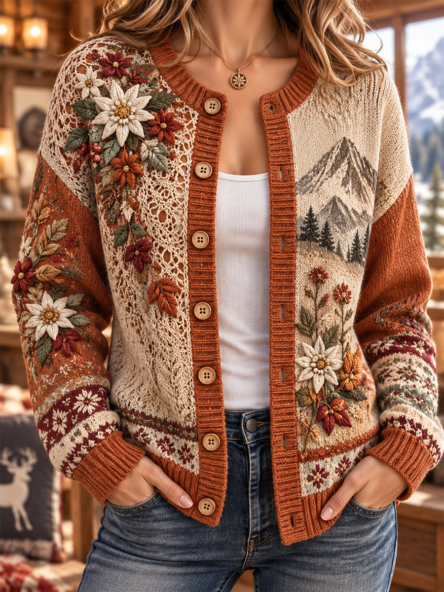 Nelira – bedruckte Strickjacke