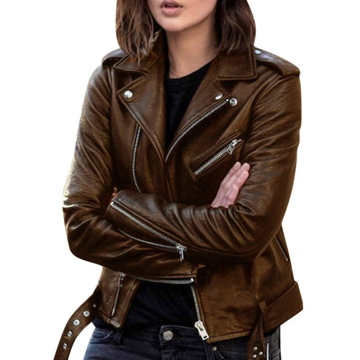 Avenya – Beschichtete Motorradjacke mit asymmetrischem Reißverschluss