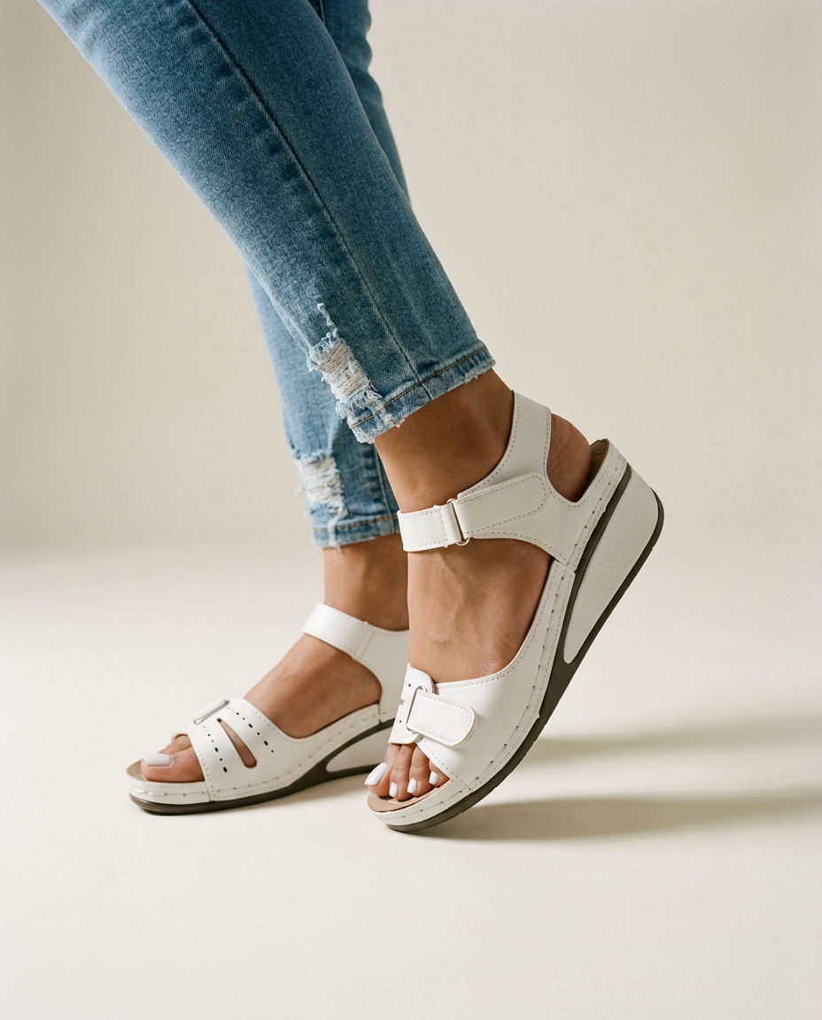 Fersenkappe Stretchtextil-Sandalen