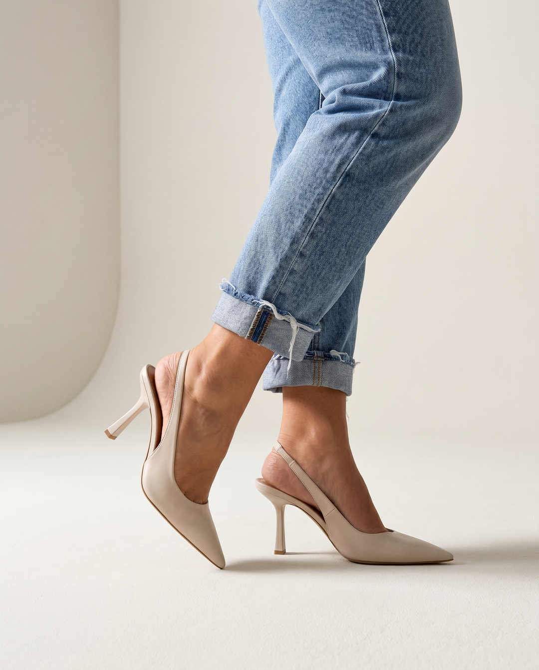 Slingback-Pumps mit Leoparden-Print